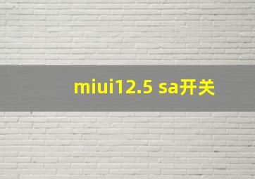 miui12.5 sa开关